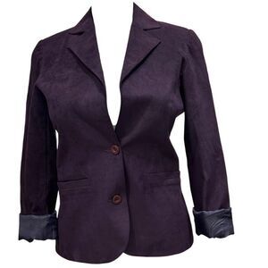 Vintage Samuel Robert by Peter Hatsi Androu Suede Blazer Womens Deep Plum Size 4
